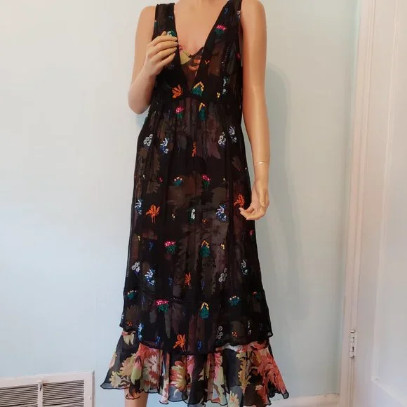 NWT Anthropologie Floreat two pieces Embroidered Dress. Size 8. - Picture 13 of 16